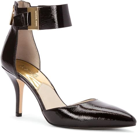 Michael michael kors guiliana mid ankle strap black patent 